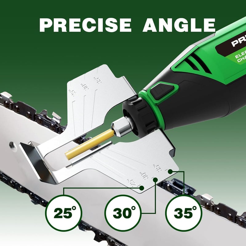 PRETEC Electric Chainsaw Sharpener Kit – Multi-Purpose Chain Saw Sharpener Tool with Diamond Sharpening Wheels, Angle Attachment and Wrench for All Chainsaw Chains (54-Piece Accessories) - Image 4